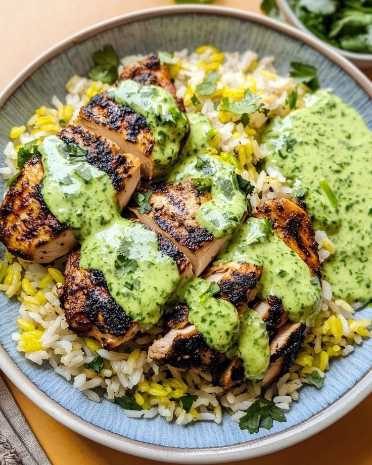 Peruvian Chicken with Green Sauce