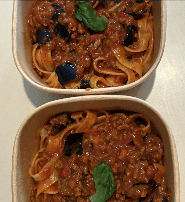 Eggplant, Beef & Chilli Pasta
