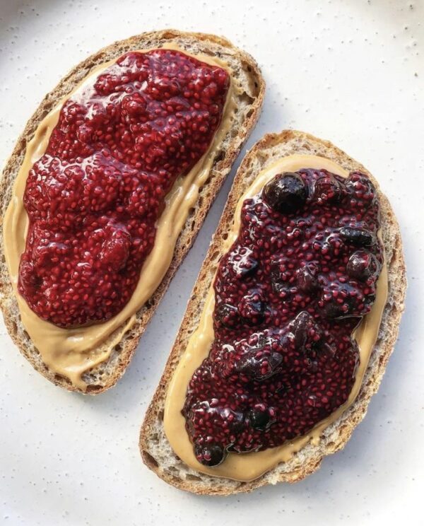 Blueberry Chia Jam & Vanilla Cashew Butter Toastie