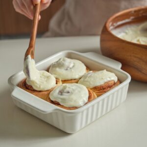 Organic Sano sourdough cinnamon rolls with cream cheese frosting